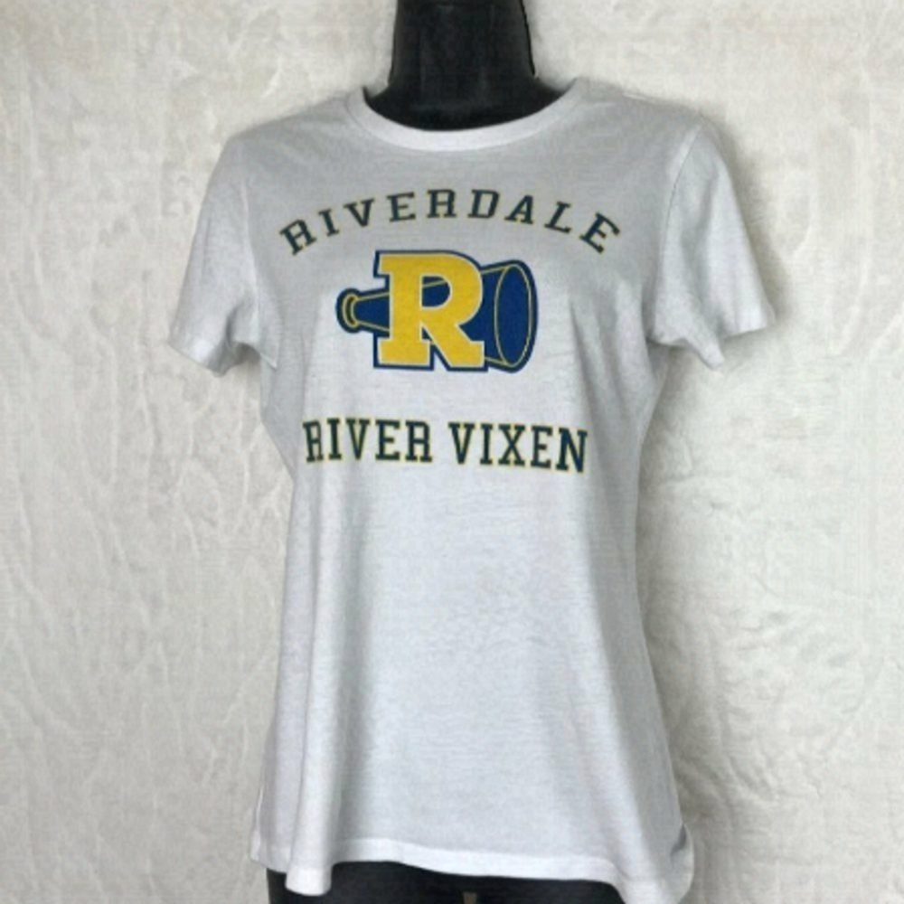 Riverdale White School Logo Crew Neck  T-shirt Size S